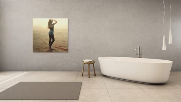 sabbia Woman by the Sea Wall Art – Elegant Sunset Figure Painting - Premium 1 piece