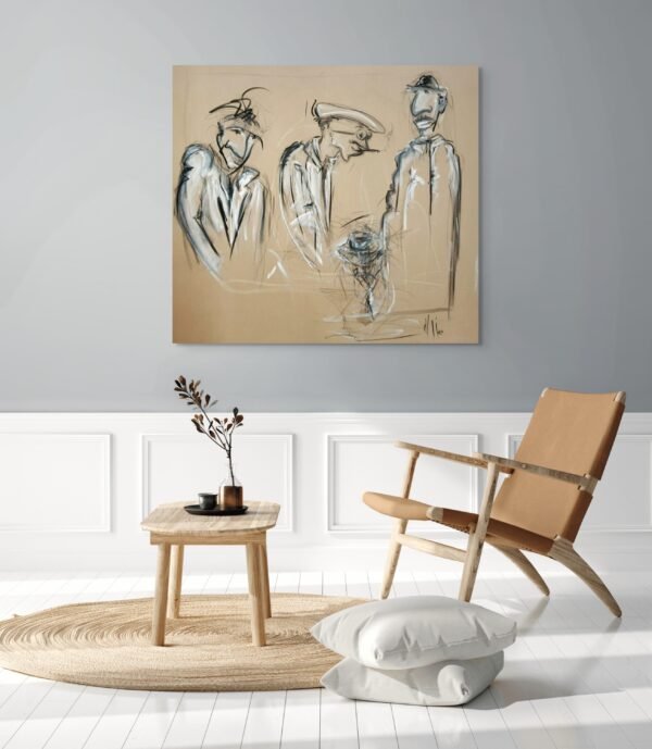 Beige three men