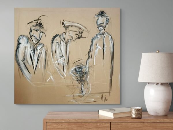 Beige three men