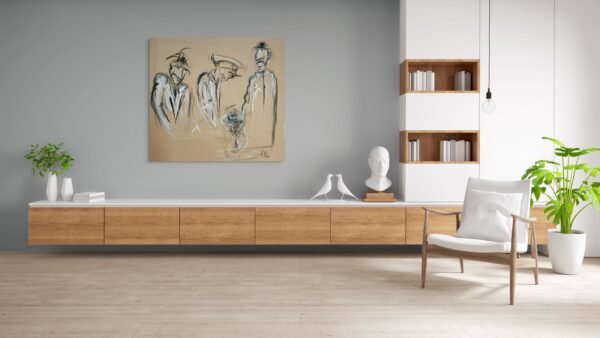Beige three men