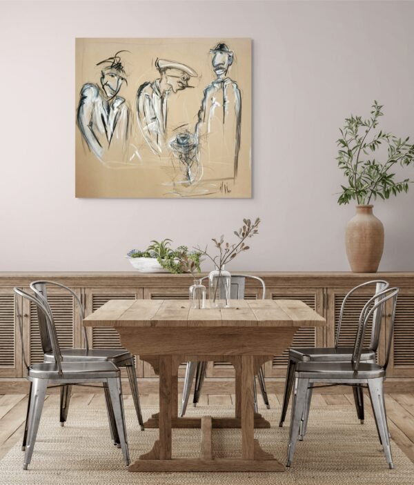 Beige three men