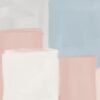 Pastel abstract wall art in a soft minimalist color block design with blush, white, and blue tones for modern interior décor
