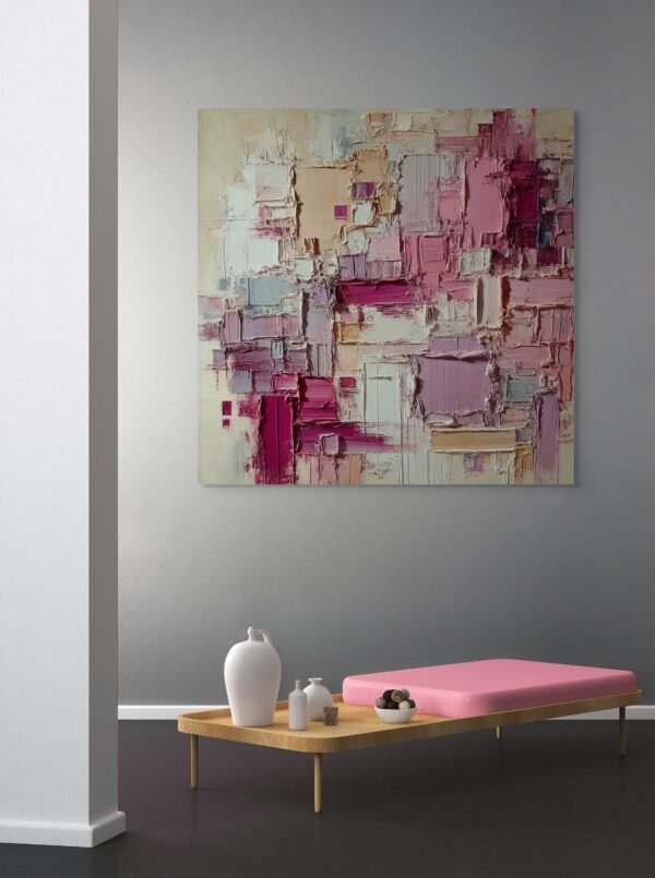 Super Textured Magenta and Sand Wall Art - Exclusive 1 piece