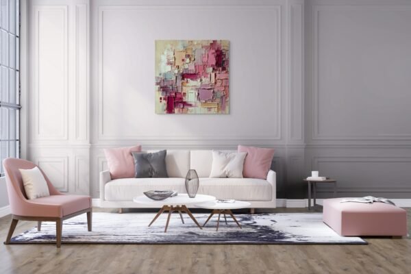 Super Textured Magenta and Sand Wall Art - Exclusive 1 piece