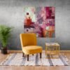 Amazing Abstract Accent Wall Art – Textured Guaranteed Painting in Terracotta and Plum Tones - 42"