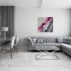 Pink and Gray Abstract Painting – Modern Fluid Art for Elegant Interiors