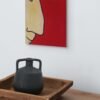Minimalist Figurative Wall Art – Abstract Face Profile on Red Background - Premium 1 piece