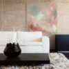 Blush and Grey Abstract Painting – Modern Wall Art with Soft Pastel Palette - 54 inches