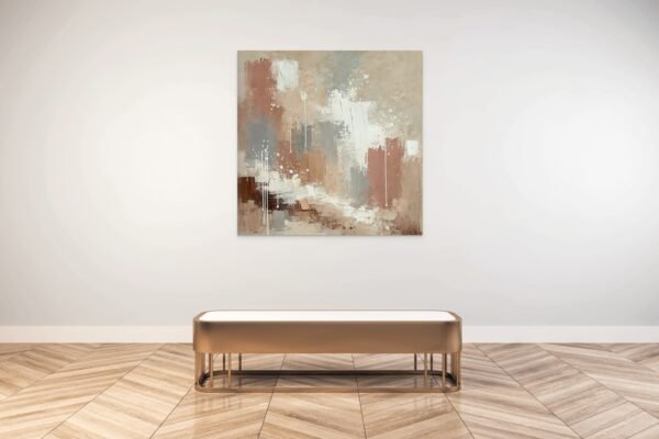 Abstract Terracotta and Beige Wall Art - Warm Contemporary Canvas Painting 2025
