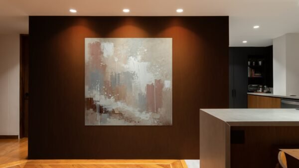 Abstract Terracotta and Beige Wall Art - Warm Contemporary Canvas Painting 2025