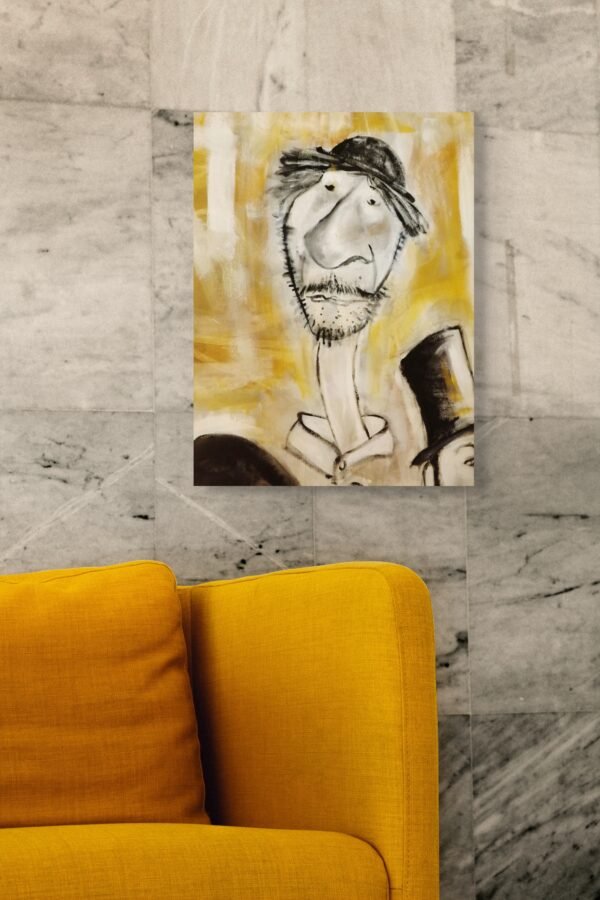 Yellow Man painting on Canvas - Premium 1 piece