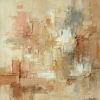 Warm beige abstract painting with taupe and soft neutral tones with textured brushstrokes, ideal for modern and contemporary wall decor
