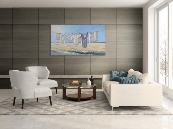 Minimalist Countryside Painting – Serene Landscape Wall Art in Neutral Tones - Premium 1
