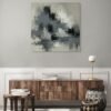 Charcoal Grey Abstract Painting - Modern Minimalist Wall Art for Contemporary Interiors - 54"x54"