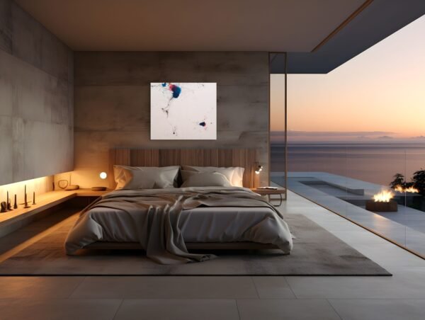 Minimalist Abstract Wall Art – Contemporary Ink and Color Composition - Numero 200