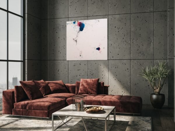 Minimalist Abstract Wall Art – Contemporary Ink and Color Composition - Numero 200