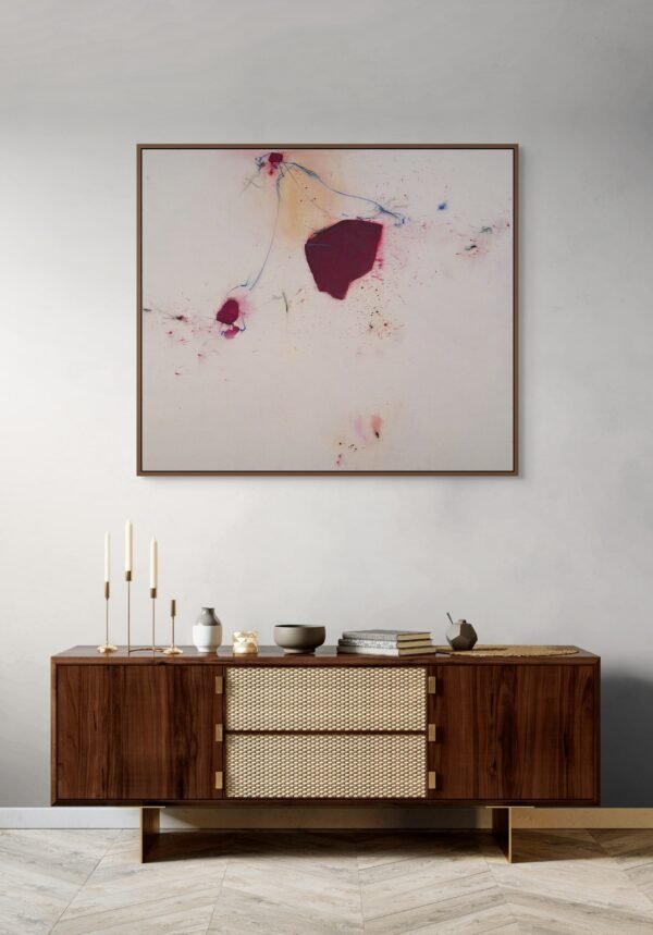 Abstract Expression Wall Art – Red and Blue Minimalist Contemporary Design - Numero 202