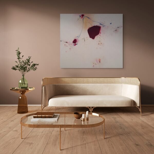 Abstract Expression Wall Art – Red and Blue Minimalist Contemporary Design - Numero 202