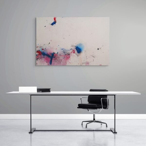 Modern Abstract Wall Art – Minimalist Blue and Red Contemporary Canvas - Numero 210