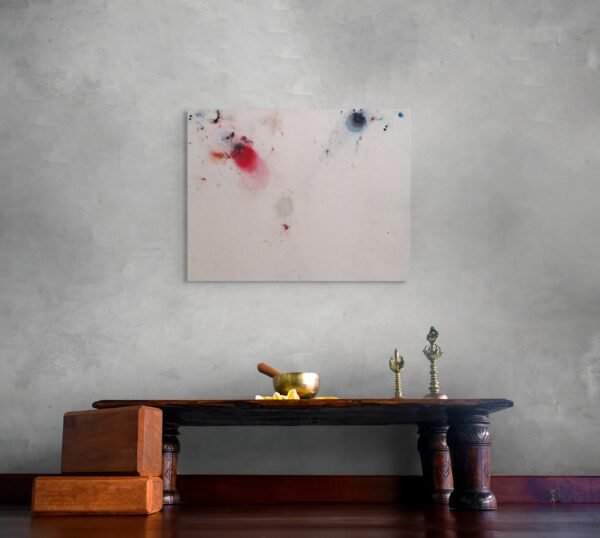Large Modern Abstract Artwork – Red and Blue Accent Minimal Canvas - Numero 28