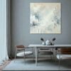 Pastel Blue Abstract Art - Luxury Neutral Elegance for Modern Interiors - 54 inches