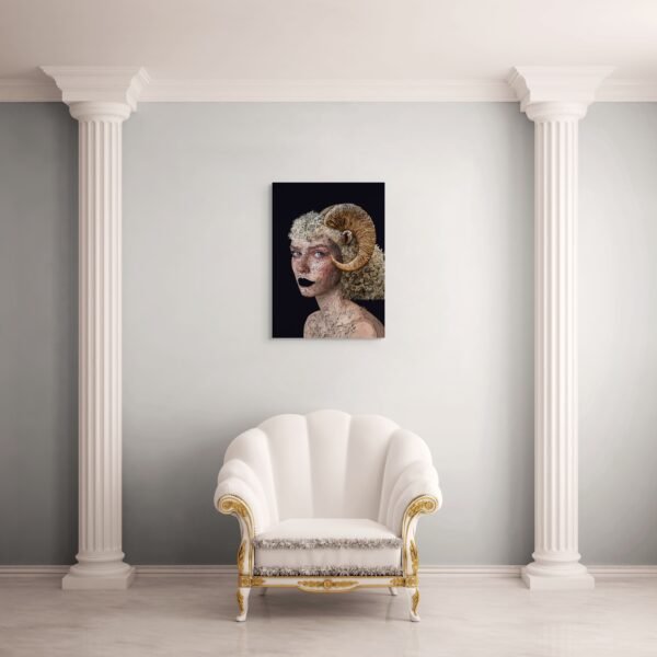 Surreal Female Portrait with Horns – Digital Artwork from The Other Me Collection - 1