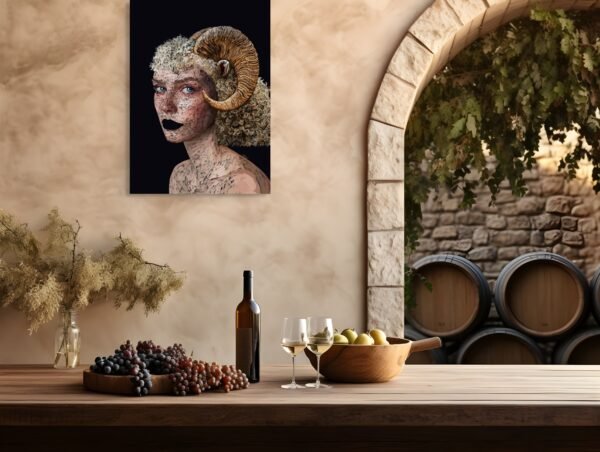 Surreal Female Portrait with Horns – Digital Artwork from The Other Me Collection - 1