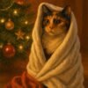 Custom Christmas pet portrait featuring a custom digital painting of a pet created as a unique holiday gift for pet lovers.