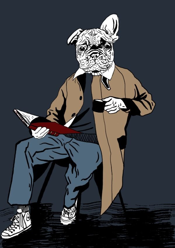 Custom pet portrait created by Let in Art, a modern digital artwork that transforms your photo into a personalized and stylish piece of art.