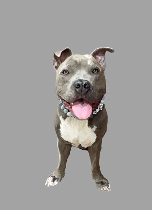 Custom Pet Portrait - Personalized Digital Pet Art - 1 original