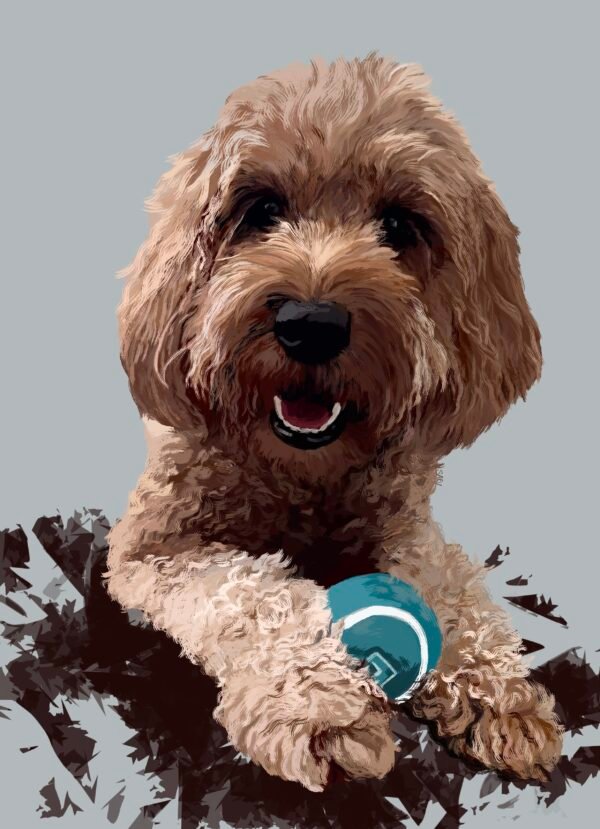 Custom Pet Portrait - Personalized Digital Pet Art - 1 original