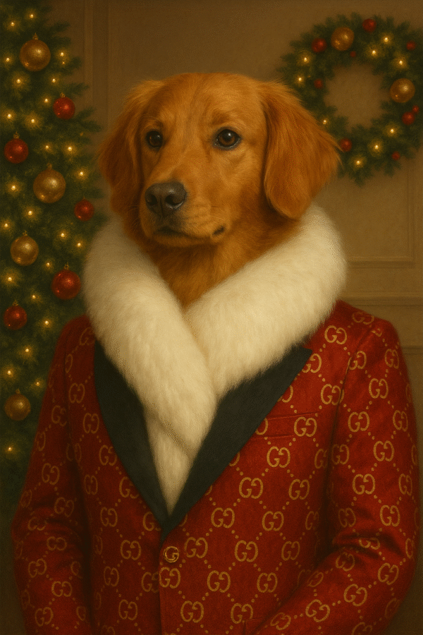 Custom Christmas Pet Portraits – Luxury Digital Paintings for Pet Lovers - Original 1 piece