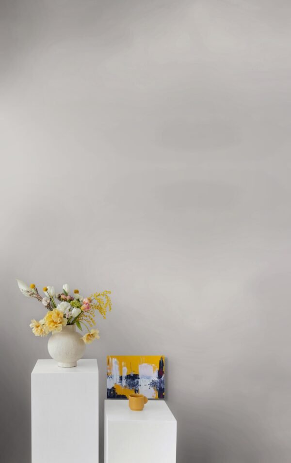 Yellow and White Contemporary Artwork – Modern Abstract Painting by Claudia Liuzzi