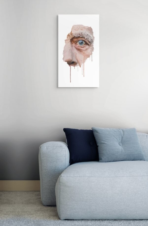 Surreal Portrait of an Old Man – Emotional Digital Painting with Realistic Eye Detail -1