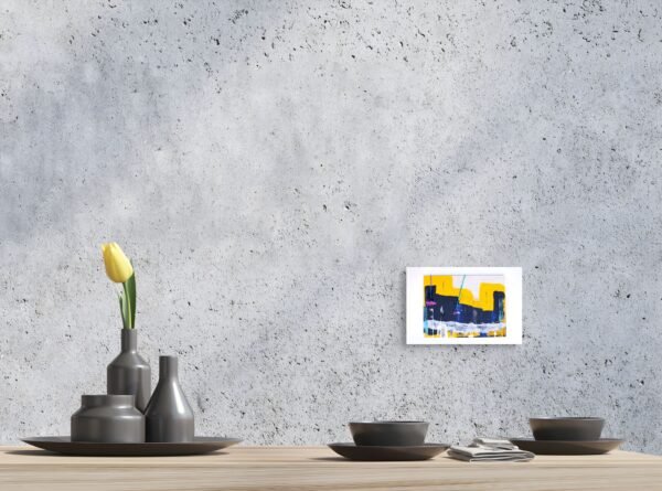 Yellow and Black Contemporary Artwork on Birch – Stunning Modern Abstract Painting by Claudia Liuzzi - 1 piece