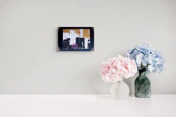 Golden and Black Contemporary Artwork – Modern Abstract Painting on Birch by Claudia Liuzzi - Premium 1