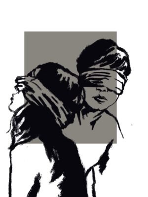 Contemporary graffiti couple art