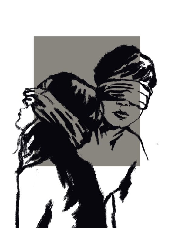 Contemporary graffiti couple art