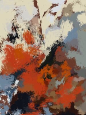 Bold Burnt Orange Abstract Art