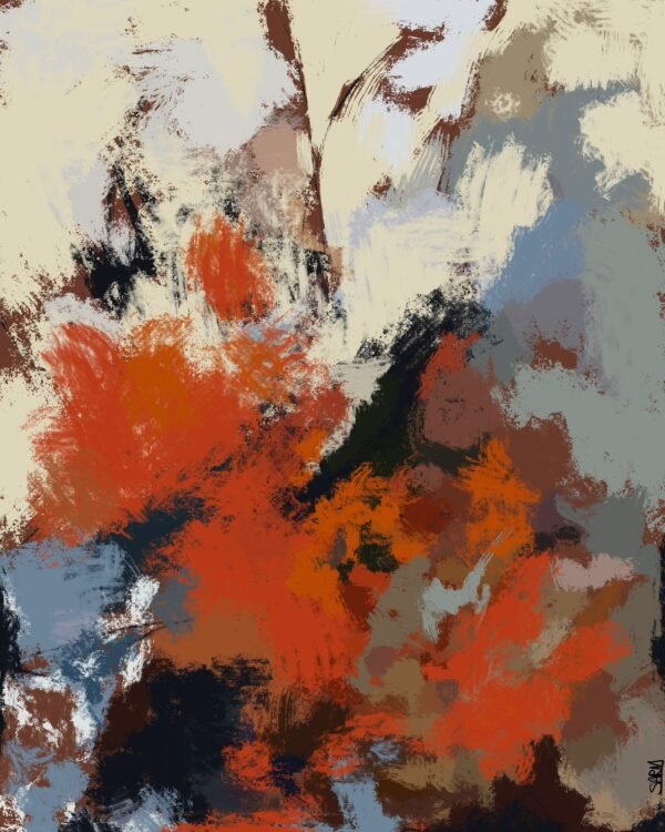 Bold Burnt Orange Abstract Art