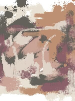 Terracotta and mauve abstract wall art. Blush, and charcoal tones with textured modern brushstrokes.