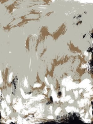 Neutral brushstroke abstract art in three colors A neutral brushstroke abstract art piece featuring beige, white, and black tones