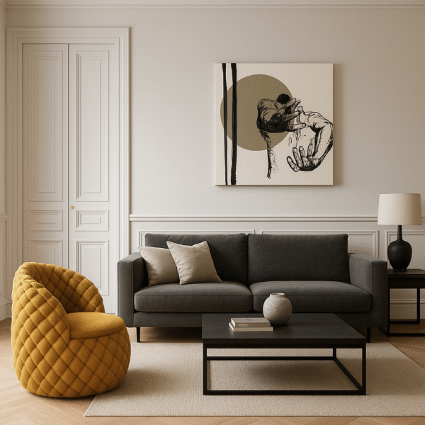 Back man design 3 Powerful Graffiti Figure Art – Urban Contemporary 20x25” Canvas Painting by Sars