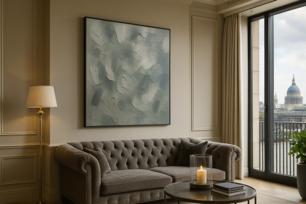 Grey Palette Brush Strokes – Contemporary Abstract Wall Art by Let in Art