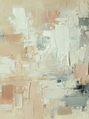 Luxury Neutral Textured Abstract Art – Modern Beige and Cream Palette Knife Painting for serene, elegant, contemporary interiors.