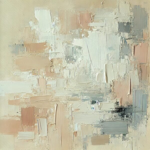 Luxury Neutral Textured Abstract Art – Modern Beige and Cream Palette Knife Painting for serene, elegant, contemporary interiors.