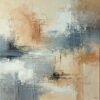 Powerful Warm Serenity Abstract Art featuring warm beige tones, cool greys, and textured palette-knife