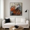 Bold Burnt Orange Abstract Art – Contemporary Powerful Textured Modern Canvas Painting - 32"