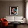 Expressive Duo Contemporary Art – Emotional Bond Modern Wall Canvas - 25"