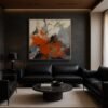 Bold Burnt Orange Abstract Art – Contemporary Powerful Textured Modern Canvas Painting - 32"